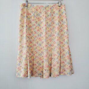 Wordly Things Italy Womens 100% Silk Pleated Confetti Skirt Size 46 Art To Wear